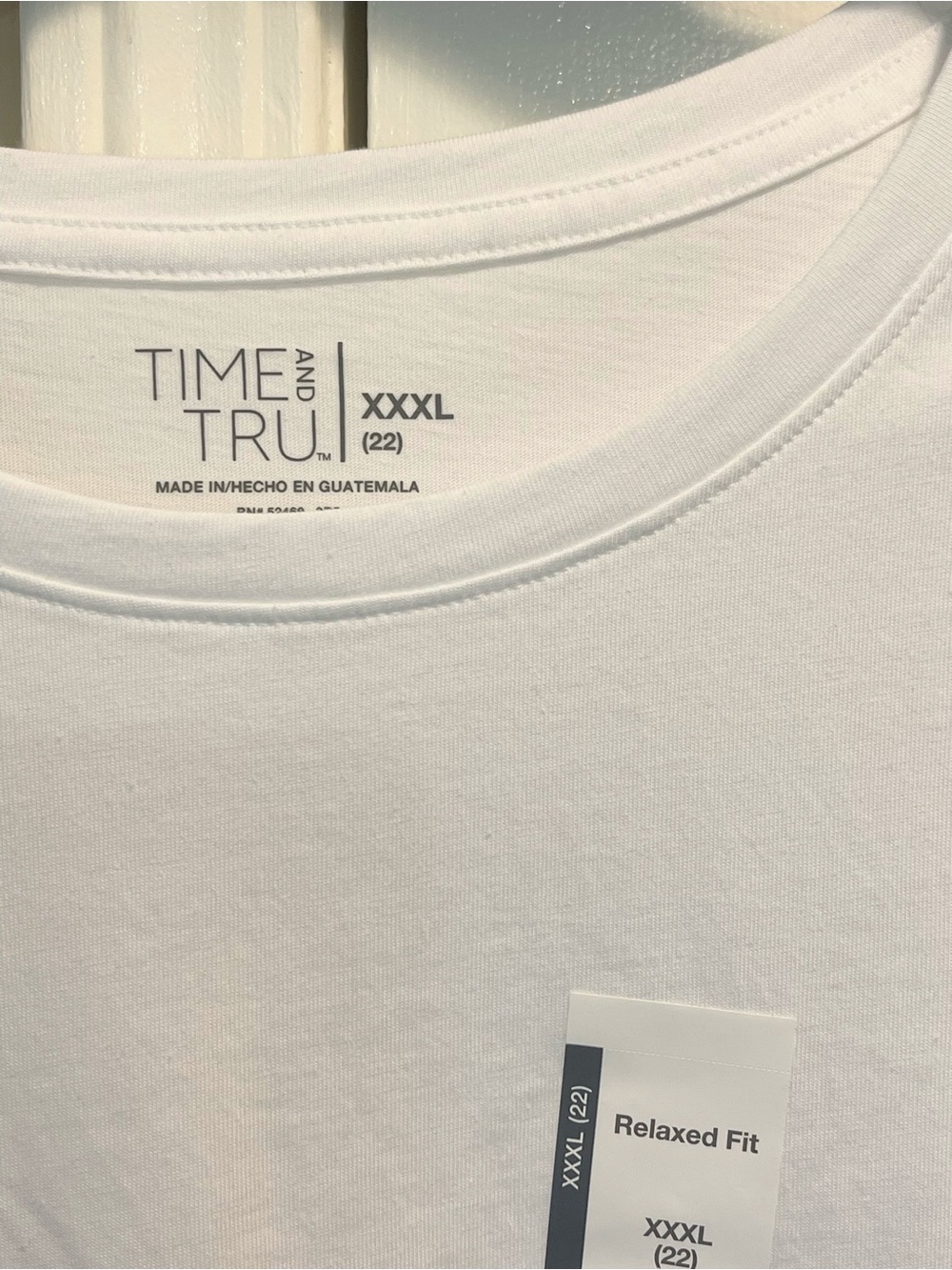 New with Tags Time and Tru White Classic Crew Neck Tee for women - Picture 3 of 3